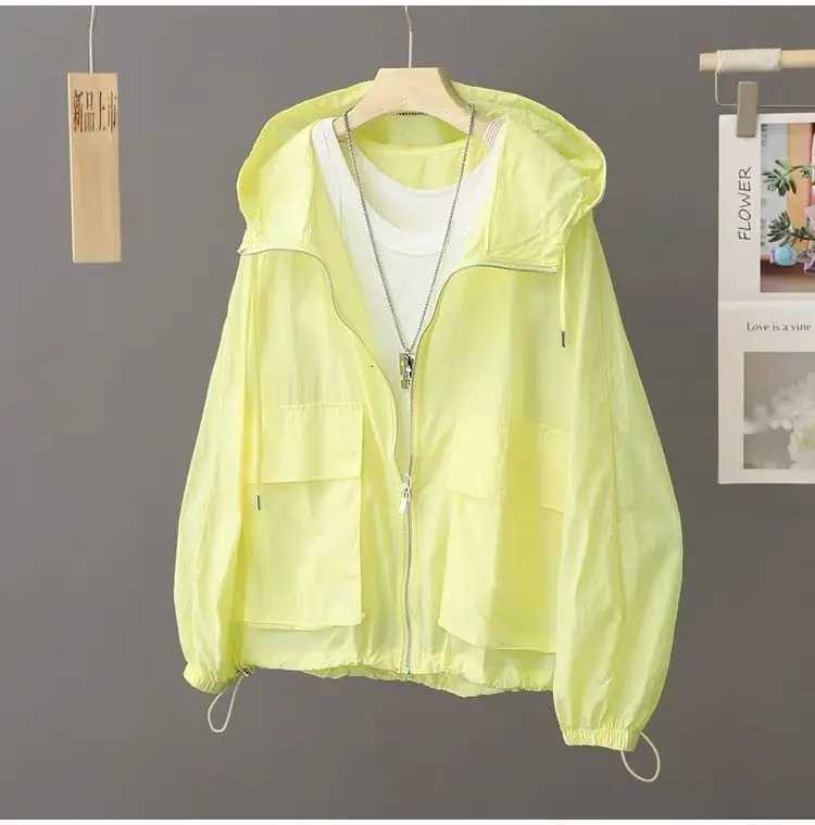 Sunscreen Summer Women's Hooded Jackets Lightweight Loose Windbreaker 2025 New Breathable Outdoor Thin Jacket For Women Plus Size Trench Coat C