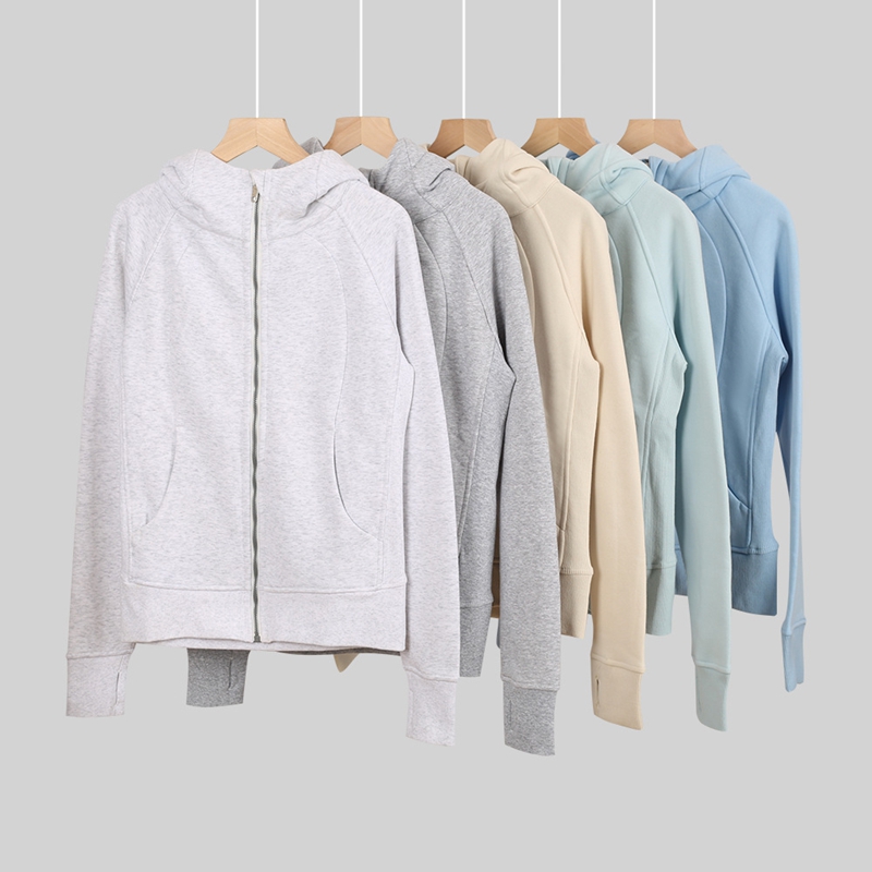 Sudadera con capucha de forro polar con cremallera completa y corte entallado para yoga para mujer, sudadera para adelgazar, ejercicio informal en e