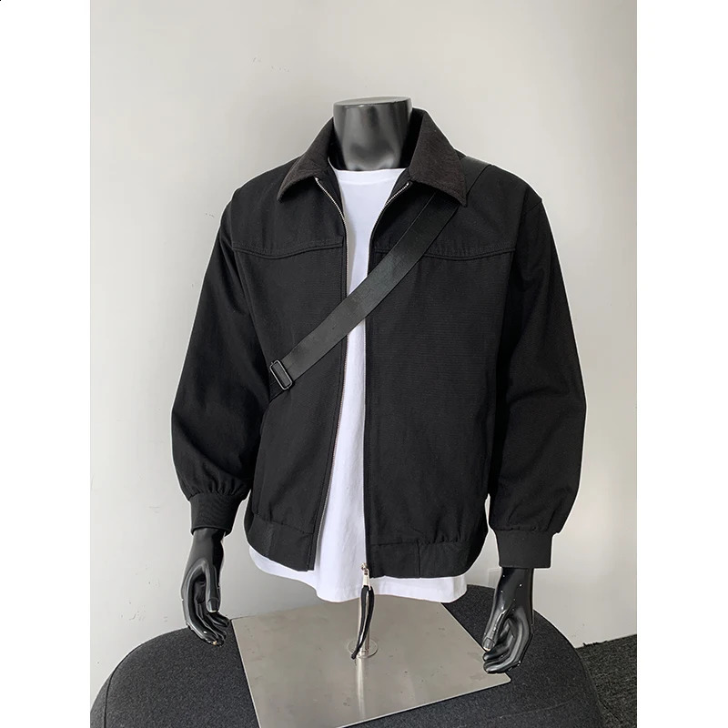 Autumn Retro 100% Cotton Men's Jacket Corduroy Lapel Business Casual Korean Simple Loose Large Size Jacket 260918