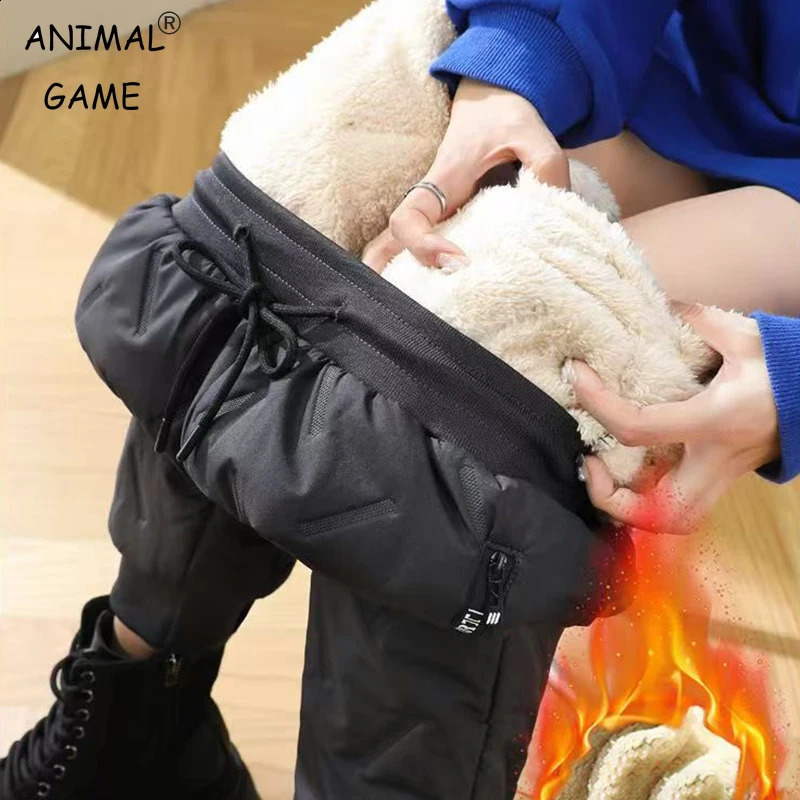 Pantaloni sportivi foderati in pile spesso felpato da donna Pantaloni impermeabili a gamba dritta Pantaloni termici antivento per esterni 260921