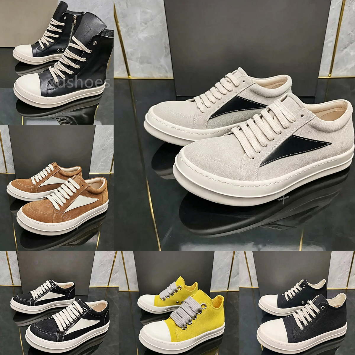 Designer Boots Vintage High Cut Genuine Jumbo Lace Leathe Shoes Men Women cowboy boots Canvas Shoes Low Top Suede Runner Casual Runner Sports Sneake