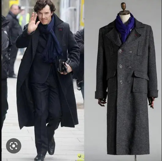 Men's Tweed Long Overcoat Wool Lapel Suits Double Breasted Tailored Winter Warm Formal Business Wedding Causal Prom 260920