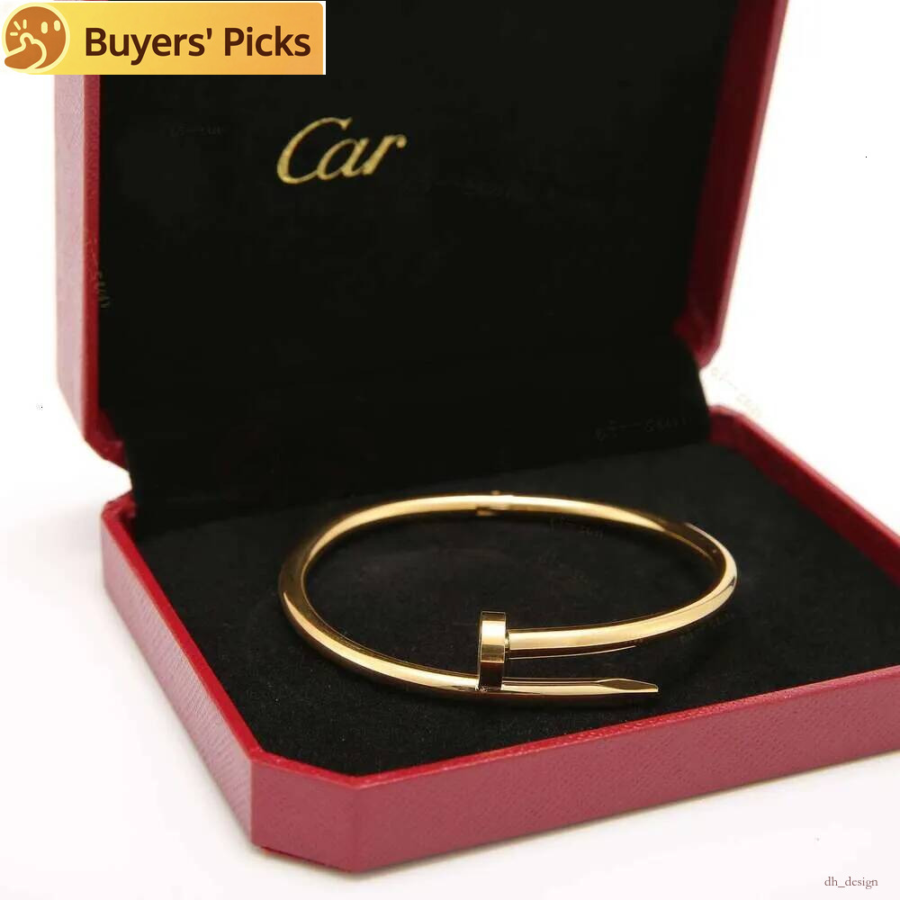 2026 Luxury 18K Gold Plated Nail Bracelet High Polish Titanium Steel Screw Bangle Designer Style Jewelry for Men Women Anti Tarnish Wristband