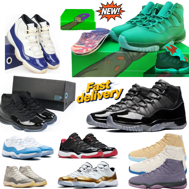 11 Green Screen Gamma Blue Inner Beast 11S Hommes Chaussures de basket-ball Purple Rain Rare pour les femmes Grand Finale Gold Cool Grey Cement B