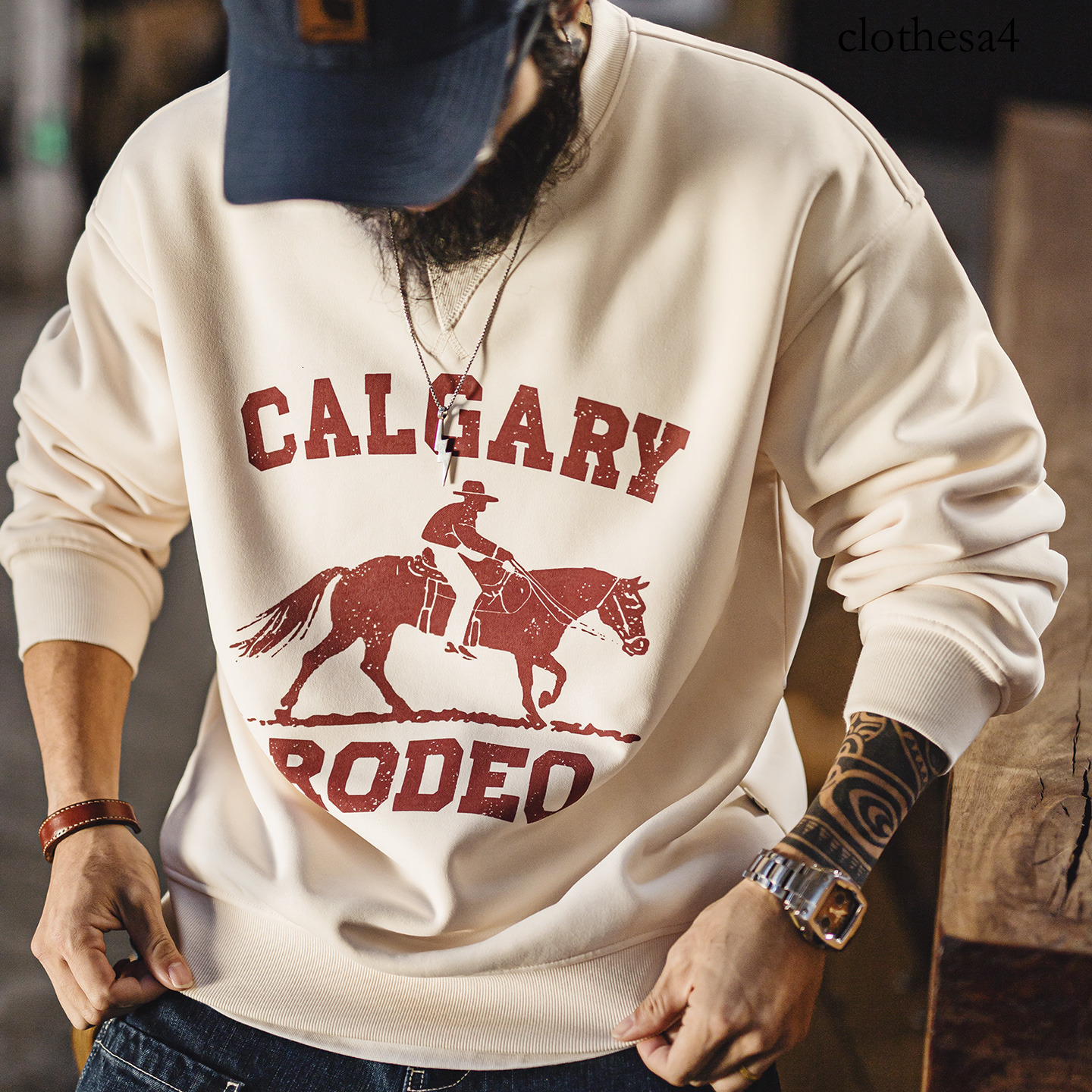 Maden Sudadera Retro con Cuello Redondo y Forro Polar para Hombre, Jersey Grueso, Ropa de Abrigo, Ropa Informal cálida con Capas, Ropa de Primavera