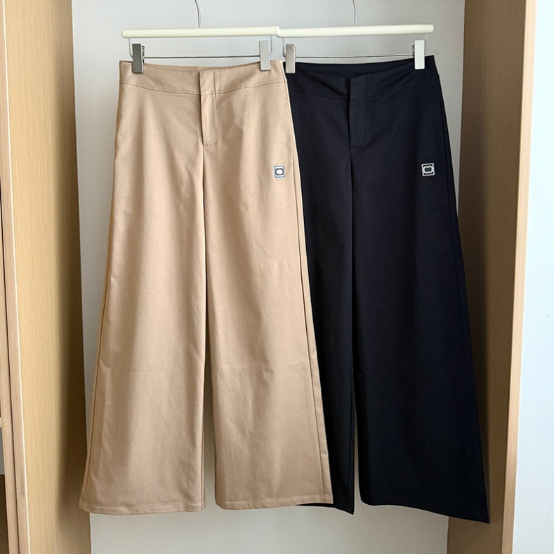 Designer Casual Pants Women High Waist Straight Wide Leg Skinny Brief Commute Trousers Versatile Sporty Maillard Style Pant
