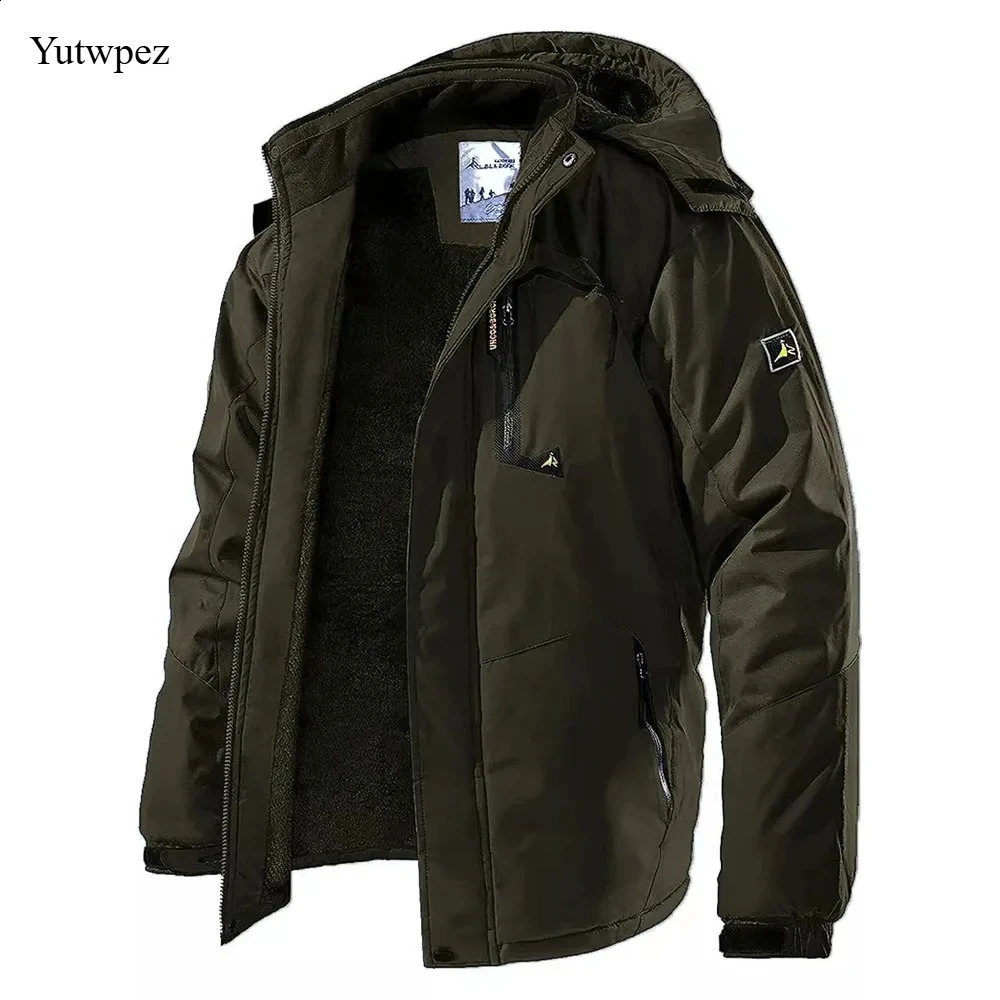 Sports Men's Winter Parkas Outdoor Jacket Thicken Fleece Warm Waterproof Windbreaker Ski Climbing Men Thick Coat Camping Hiking 260920