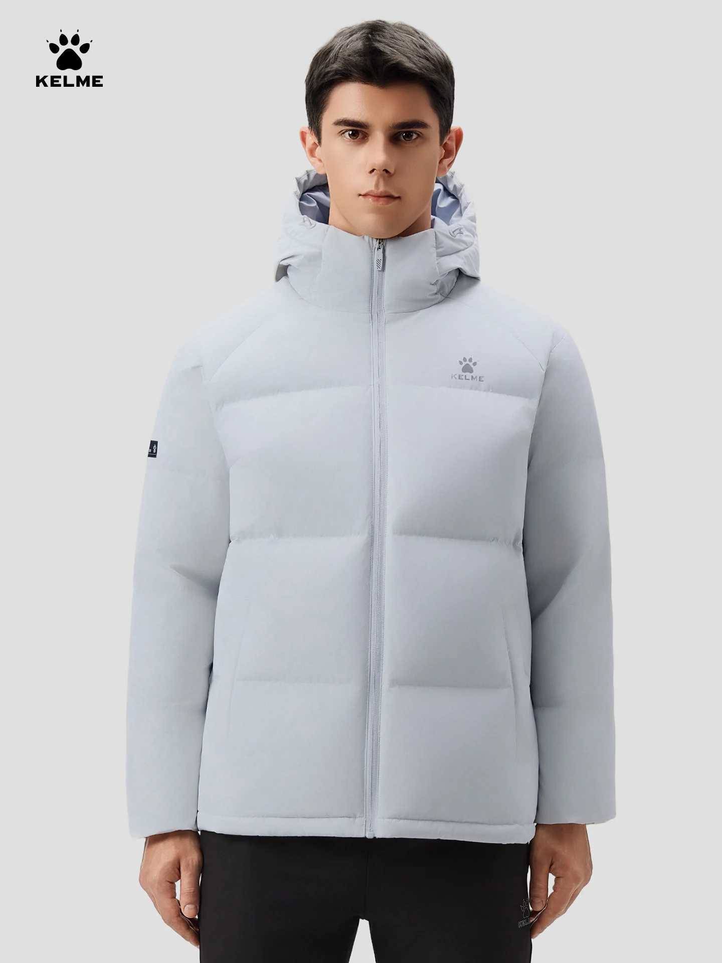 Kelme Men's Outdoor Down Jacket With Graphene Hooded Windbreaker Duck Down Insulated Fashionable Puffer Jacket Q260921