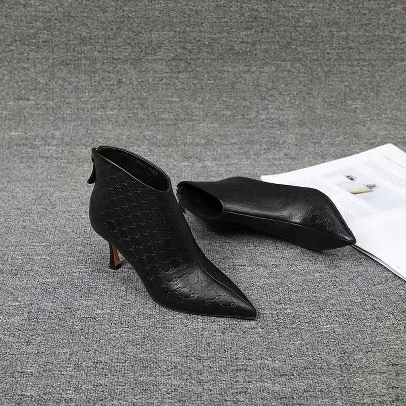Cat Heel Short Boots Boots Pointed Toe Women Ankle Boots Designer Thin Low Heel Shoe Modern Short Botas Autumn Winter Zapatos De Mujer H260921