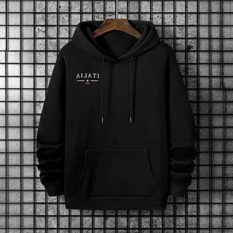 Mens Men's Hoodies Fall Sweatshirts Winter Hooded Sweatshirt Warm Pullover Casual Solid Color Gym Fitness Sportswear Italy Fashion Daily Hooded