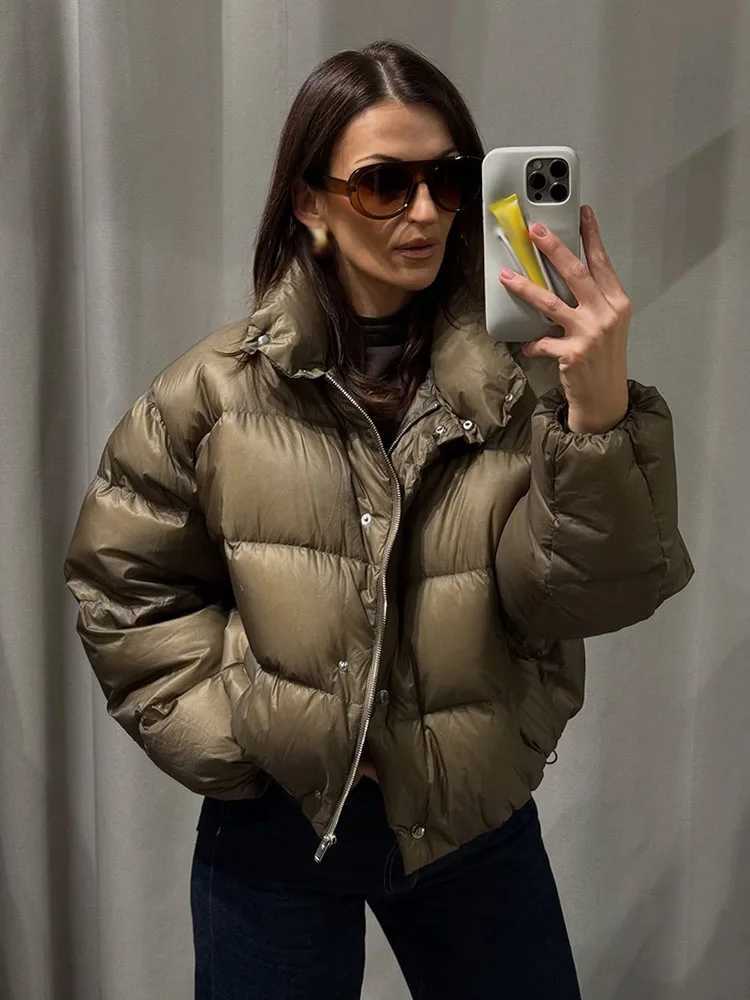 HH Woman's Winter Fashion Jackets Solid High Collar Long Slves Pocket Single Breasted Female High Strt Chic Warm Coats T260829