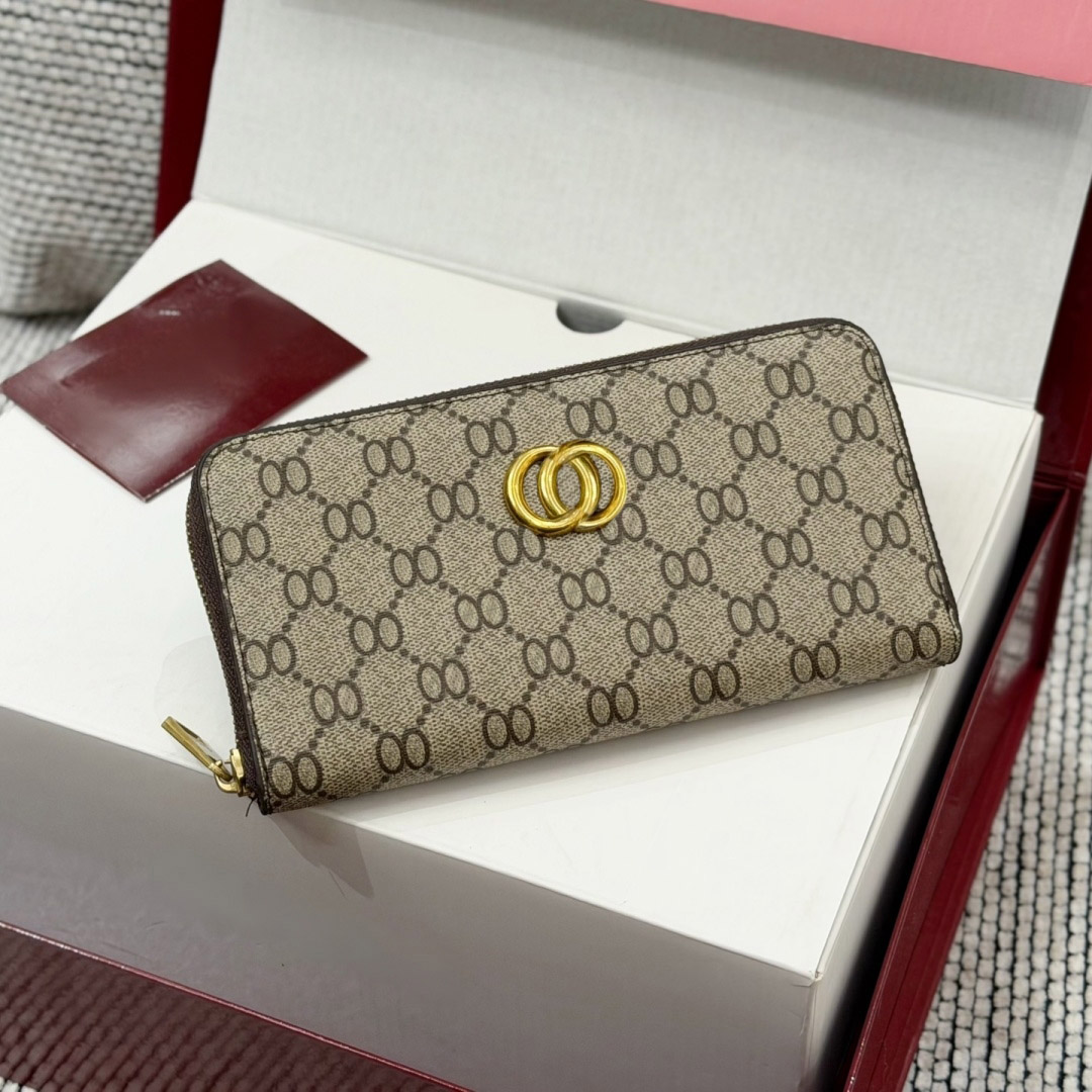 High Quality Designe Long Purse Double G Trends Retro Monogram Empreinte Classic Old Flower Purse Women Retro Clench Clamshell Capacity Multi Card H