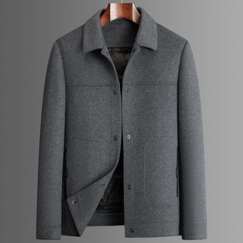 2024 Blends Men's Winter Wool New Men's Woolen Coat Detachable Down Inner Tank Thickened Warm Wool Casual Coat D260921