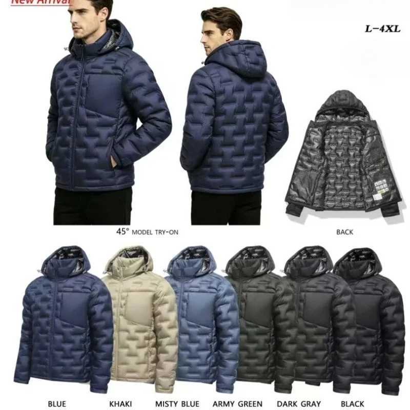 Brand Graphene Self-heating Puffer Jacket Men Windproof Pleated Padded Jackets Man Classical Warm Winter Down Coat Male Parkas Q260921