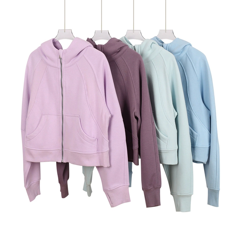 Felpa da donna con cappuccio e mezza cerniera in cotone yoga da donna, felpa da allenamento casual per esterni, antivento, calda e dalla vestibilitÃ