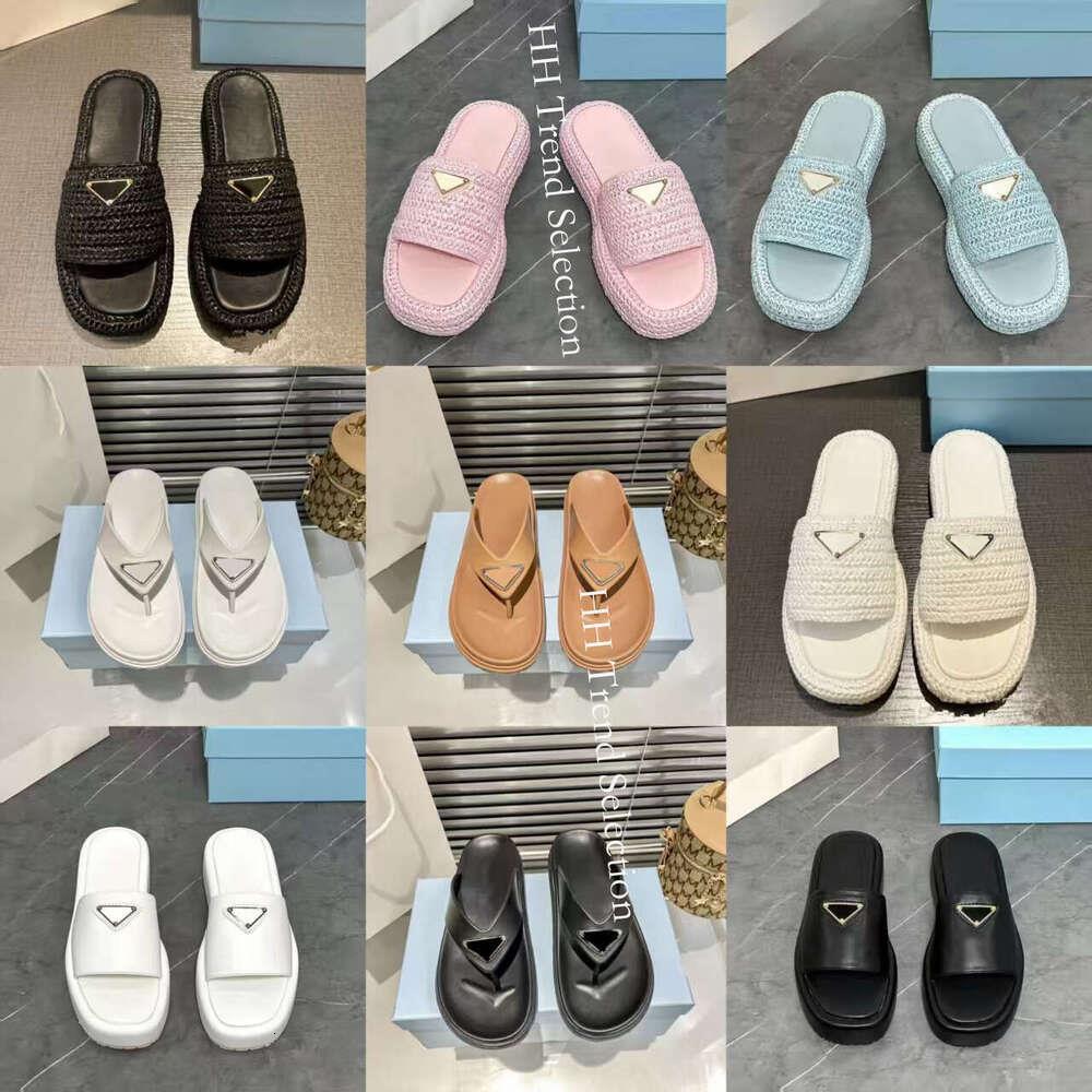 With Box Designer Luxury Sandals Womens Slippers Slidemetal Triangle Logo 2cm Rubber Sole Slides Black R Women Summer Outdoor Luxury Fashion Flat Sl