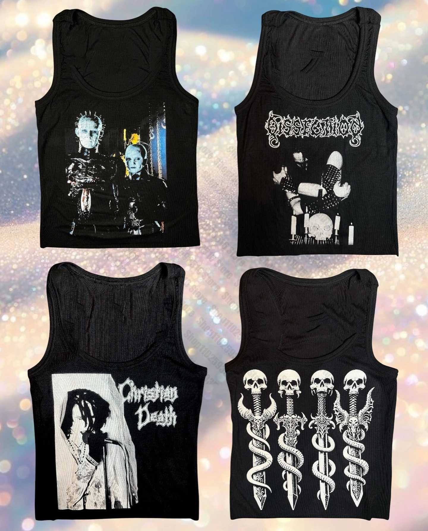 Women's Top Y2k Gothic Clothes Aesthetic Clothing Harajuku Crop Tops Y2k Shoujo Girl Aesthetic 90s Vintage Clothes Emo Summer L260921Y9XM