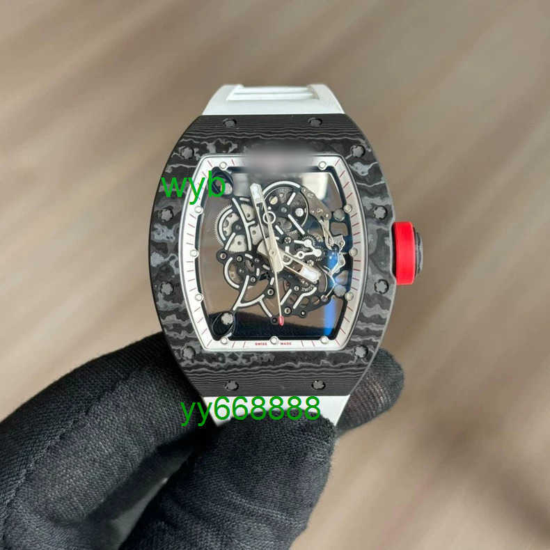 Watches Luxury Watch R 055 Black Carbon Fiber Automatic Mechanical Watch Men's Watches R M 3802 Wristwatch Sport Watch WYB
