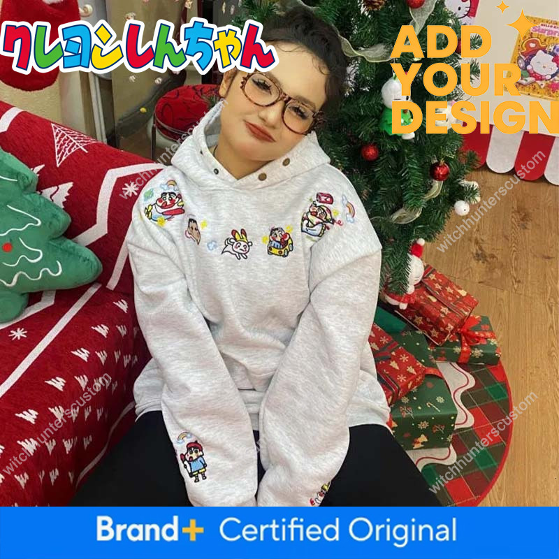 Autumn Winter Crayon Shin-Chan Zip Up Hoodie Women Y2K Clothes Korean Zipper Jacket Kawaii Girl Hooded Sweatshirt Christmas Gift 4b