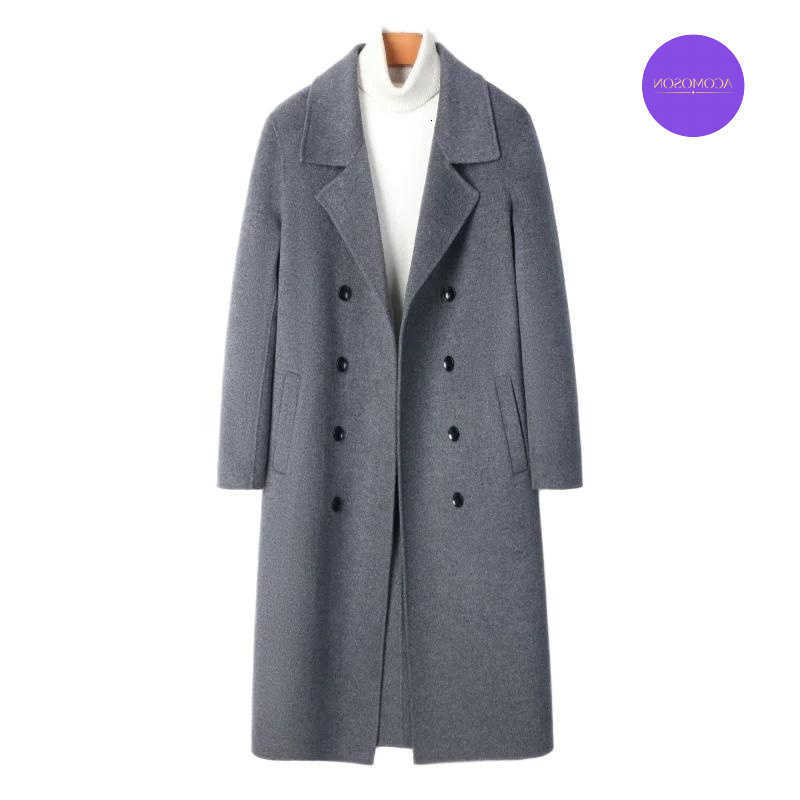 Top Misto lana da uomo ACOMOSON Qualità EU US Taglia 100% lana Cappotto doppio petto Giacca lunga da marinaio Cappotto invernale caldo per uomo D260