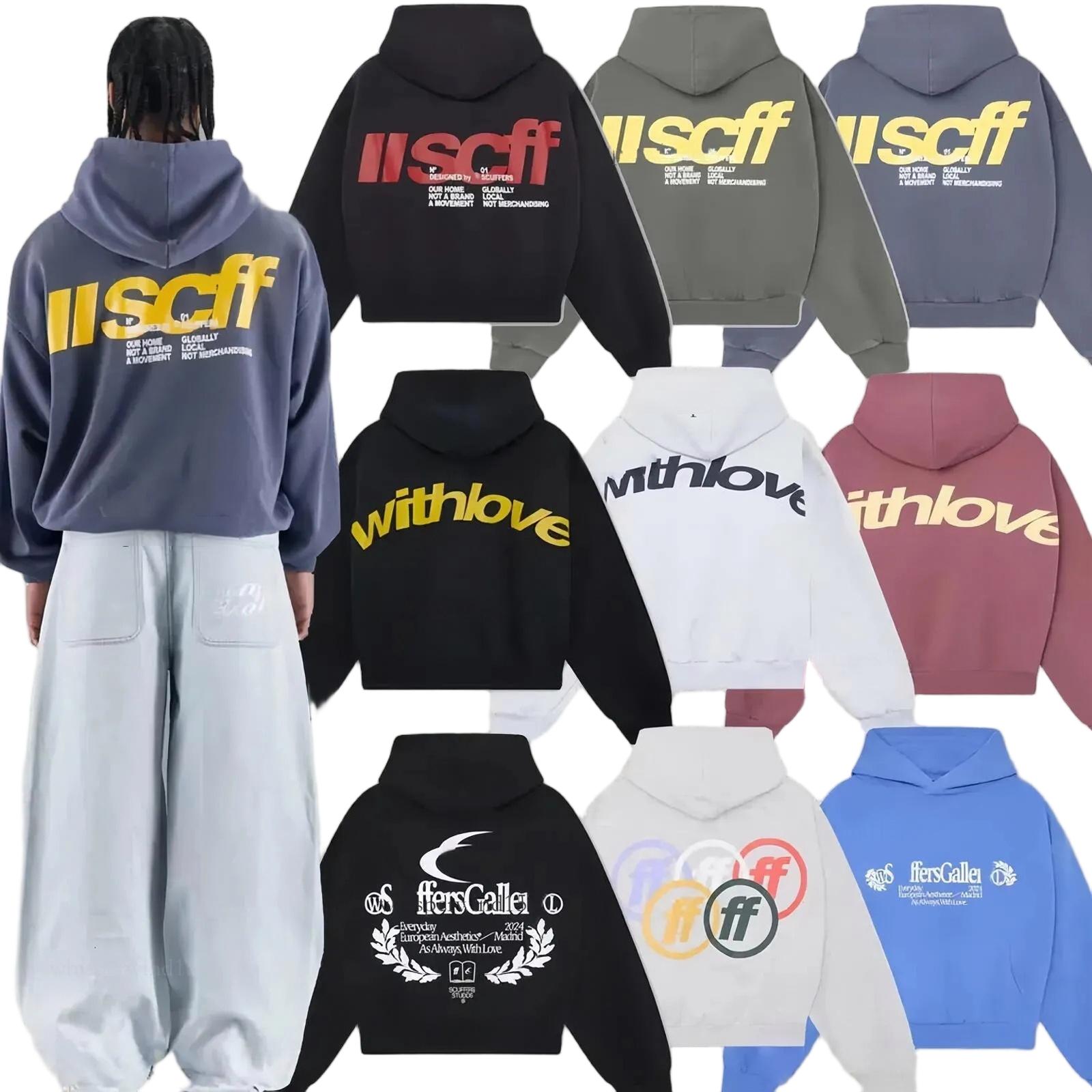 Designer hoodie Y2k new women scuff tee t shirt men scuff hoodie with love scuff hoodie raw blue hoode hoody size S-XXL sudadera scuff shirt