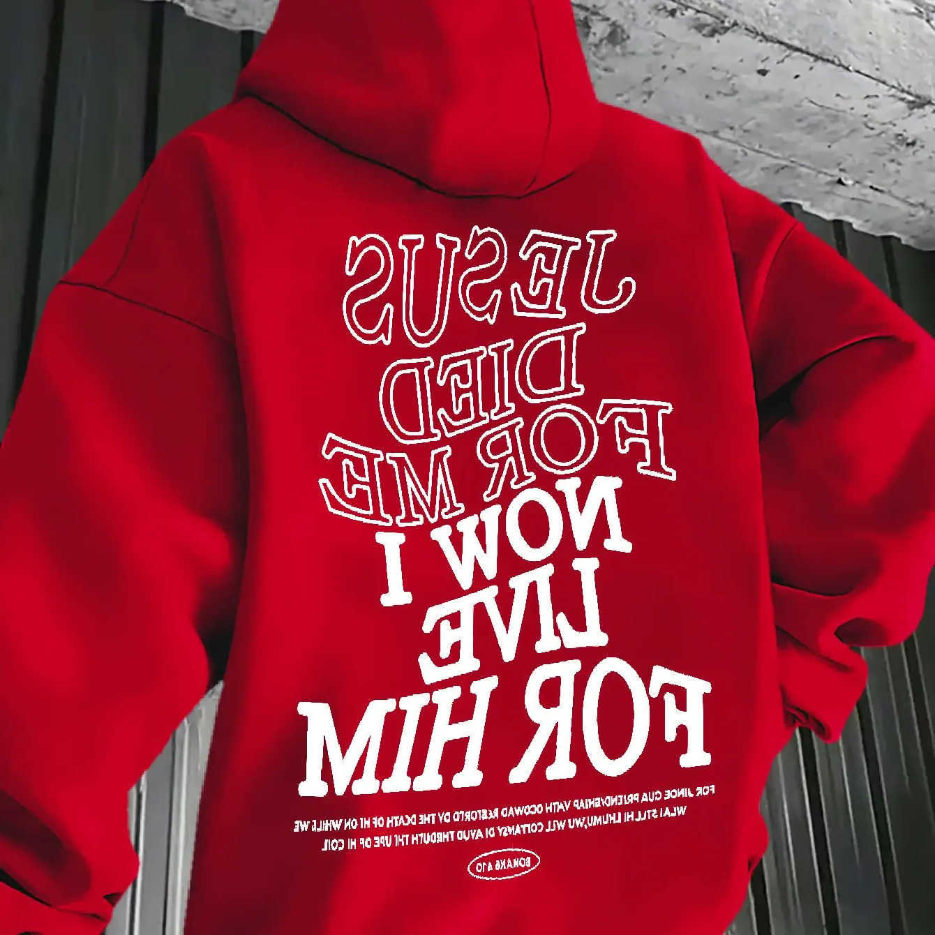 Autumn Men's Hoodies Sweatshirts 2026 and winter new men's and women's hooded sweatshirt Jesus died for me now I for him printed fash