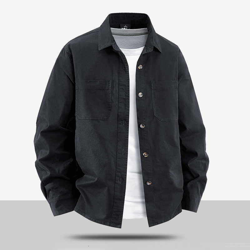 Casual Shirts Men's long-sleeved Men's cotton shirt versatile and casual stylish workwear style spring-autumn lightweight coat H260921