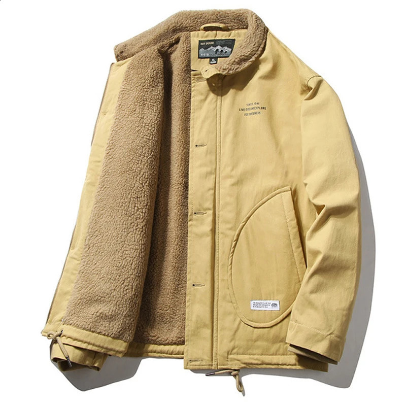 Men's Fur Collar Jackets Men Thick Warm Jacket Autumn Winter Military Parkas Outerwear Clothing Fleece Clothes 260920