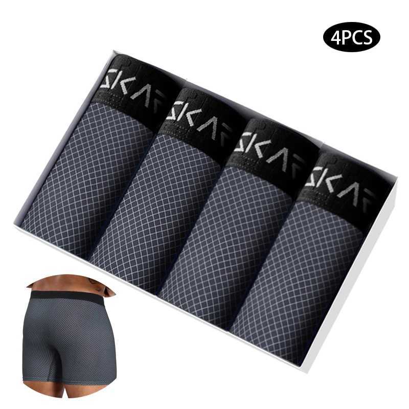 4pcs Brand Men's Panties New Man Boxer Shorts Polyester Male Slip Underpants Sexy Mens Underwear Gift Q260921