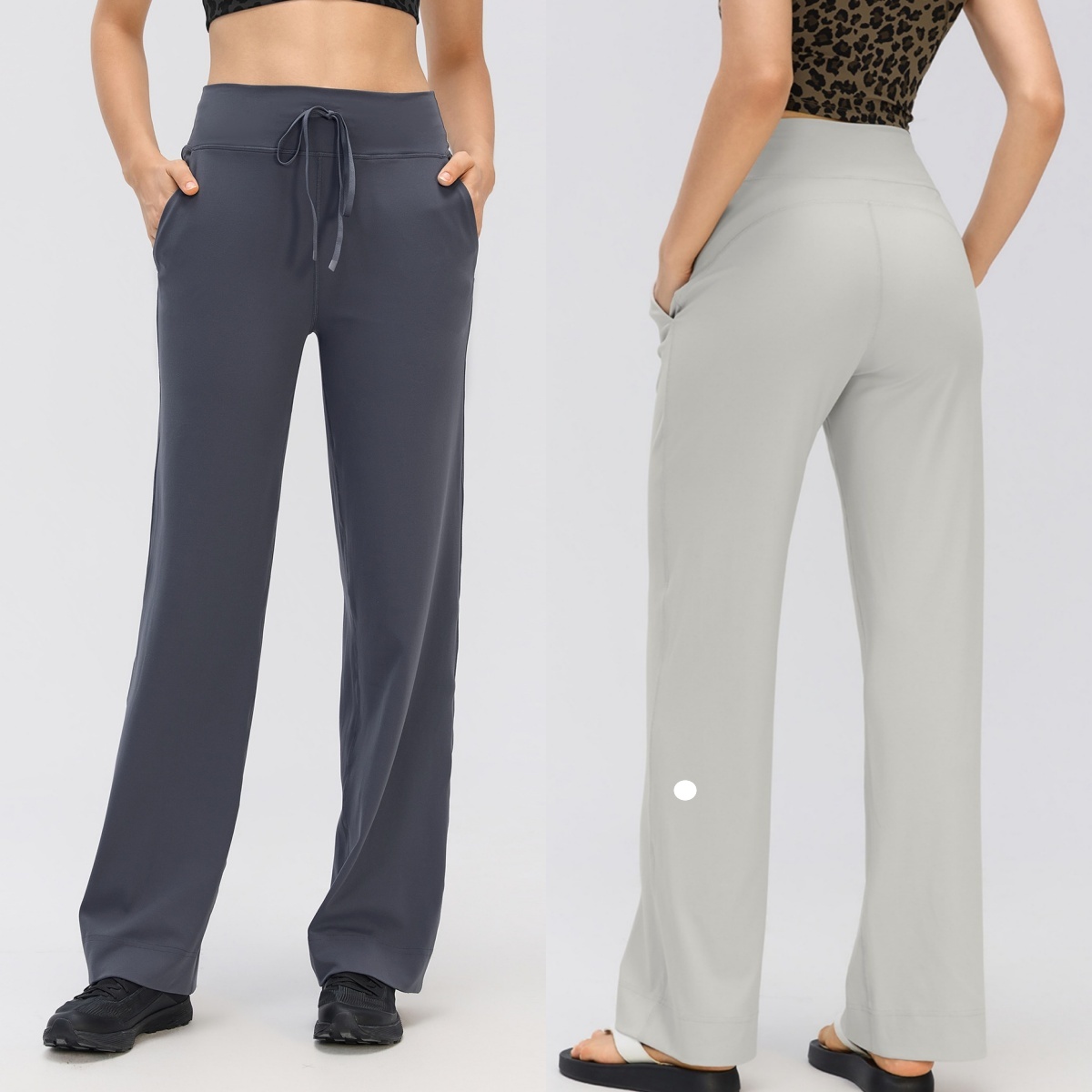 L6586 Pantalon de Yoga avec ceinture élastique pour femmes, jambe fine, pantalon de Yoga, ample, jambe droite, Style Sport décontracté, jogging d
