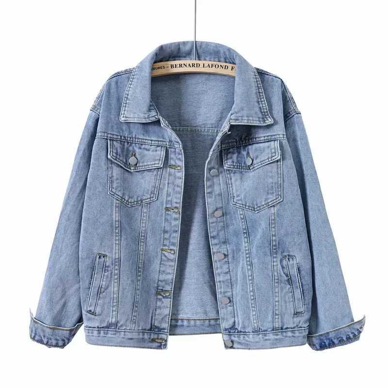 Jackets Denim Woman Jacket Women's Winter 2024 Oversize Jean Long Sleeve Turn-down Collar Female Outerwear Fall Loose Korean Fashion C260921