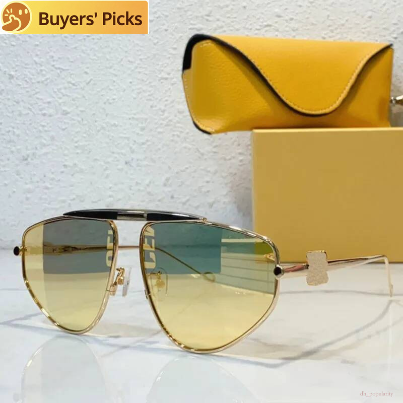 2026 Lady Brand Spoiler Pilot Designer New Metal Butterfly Frame Gold Lens Classic Fashion Party Sunglasses With Box LW40108U