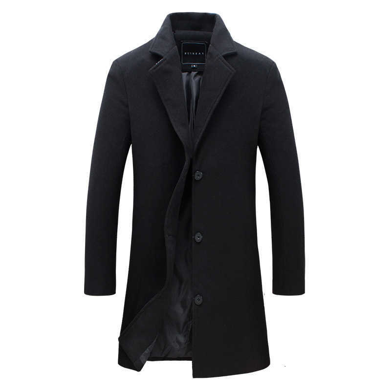 Wool Blends Autumn Winter Men's Men Wool Overcoat Lapel Long Sleeve Jacket Single Breasted Mid-length Business Trench Outwear Solid Dust Outwea