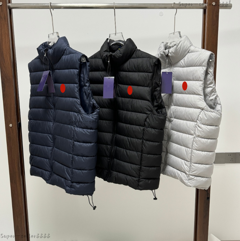 Designer Polos Men Vest Down Rl Jackets Gilet Puffer Jacket Vests Woman Coat Embroidered Badge Body Warmer Winter Outerwear Sleeveless Jackets Bodyw