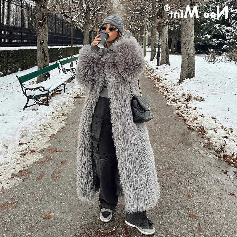 Long Extra Lab Fur Teddy Coat Women 2024 Winter Ladies ob Wife Style Oversized Chunky Faux Fur Jacket Overcoat D260921