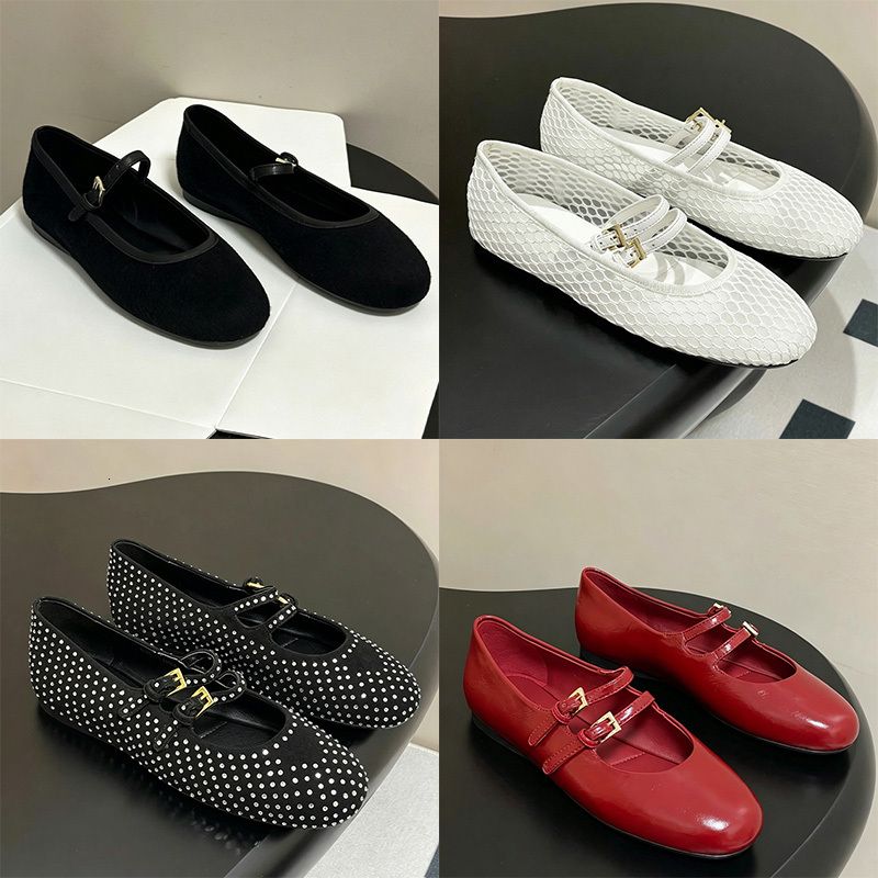 New Designer 2026 Women 100% genuine leather Vintage Tweed Mary Jane Flat Shoes Round Toe Breathable Lightweight Footwear For Weekend Outing And Cas