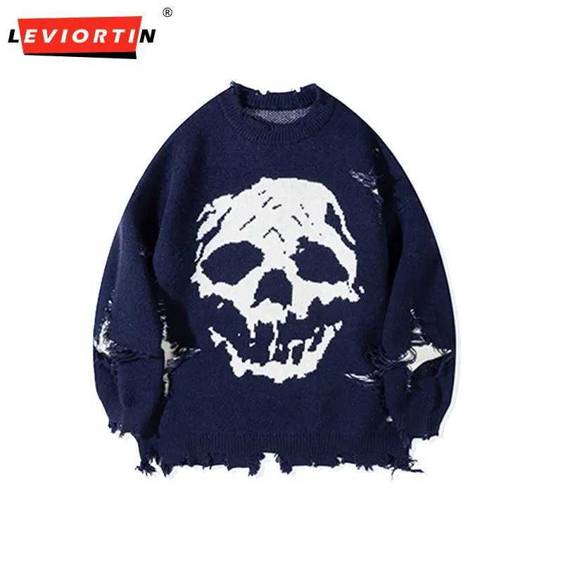 China-Chic Fashion 2024 Autumn New China-Chic Vintage Fashion Personality Skull Design Casual Sweaters for Men and Women S260921A4VK