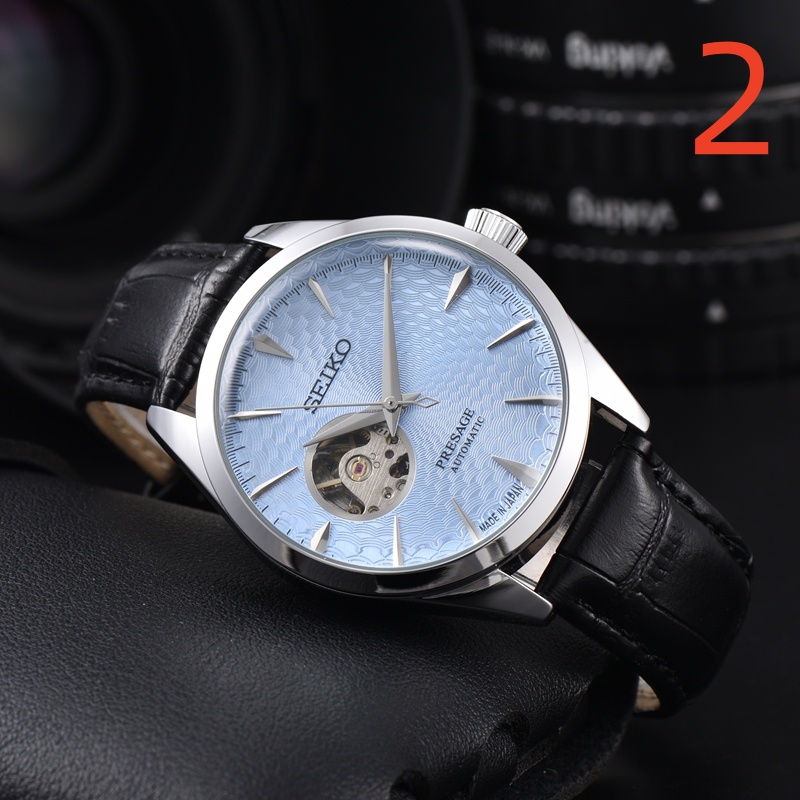 Hot selling Sei Wristwatch for Men 2026 New Mens Watches Three needles Automatic mechanical Watch High quality Top Luxury Brand Leather Strap Fashio