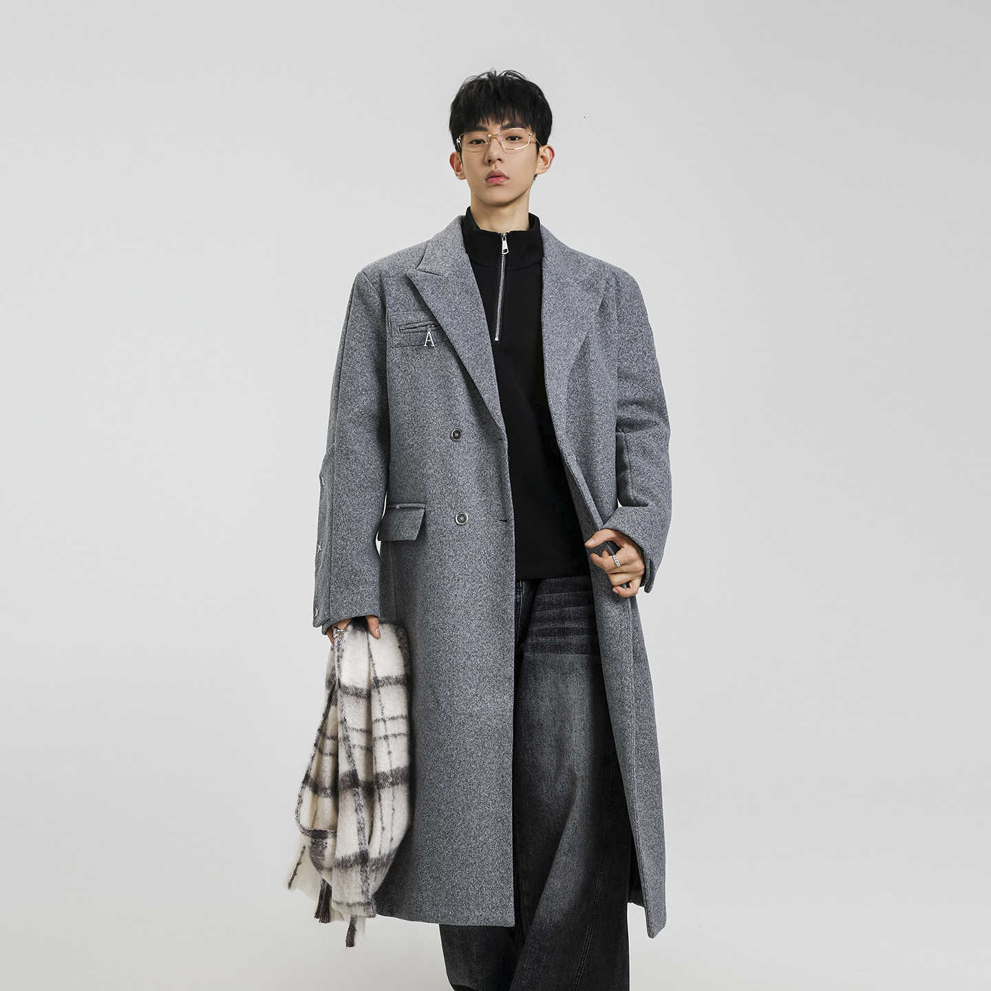 Long Men's Wool Blends Winter Woolen Coat man Trenchcoat Men warm overcoat Solid Double Breasted Loose Casual Trench Outwear 2023 hot D260921