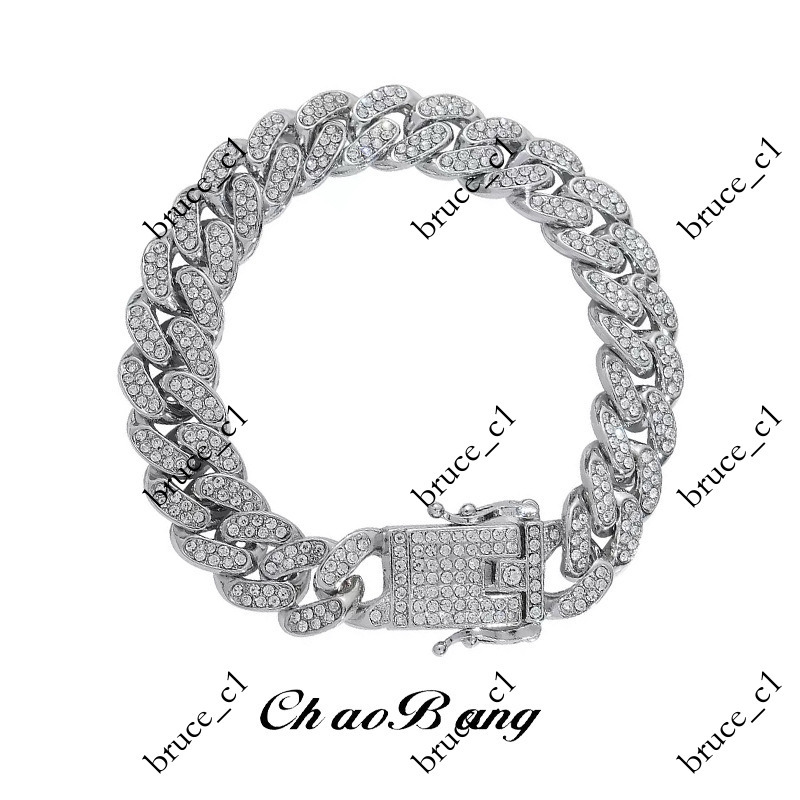 Inlaid Diamond Cuban Bracelet Men Trendy High-end Fashion European and American Style Niche Personality Design Jewelry for Women Gift Accessories