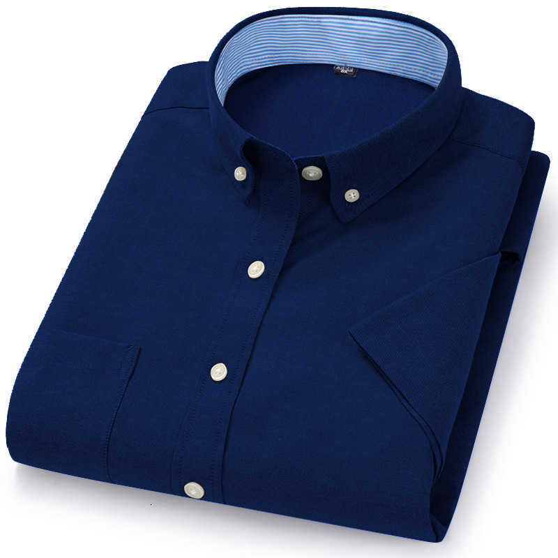 Men's Shirts Men's Short-Sleeved Casual Shirt Summer Casual Oxford Fabric Solid Color Simple Trendy Comfortable and High-Quality Street St