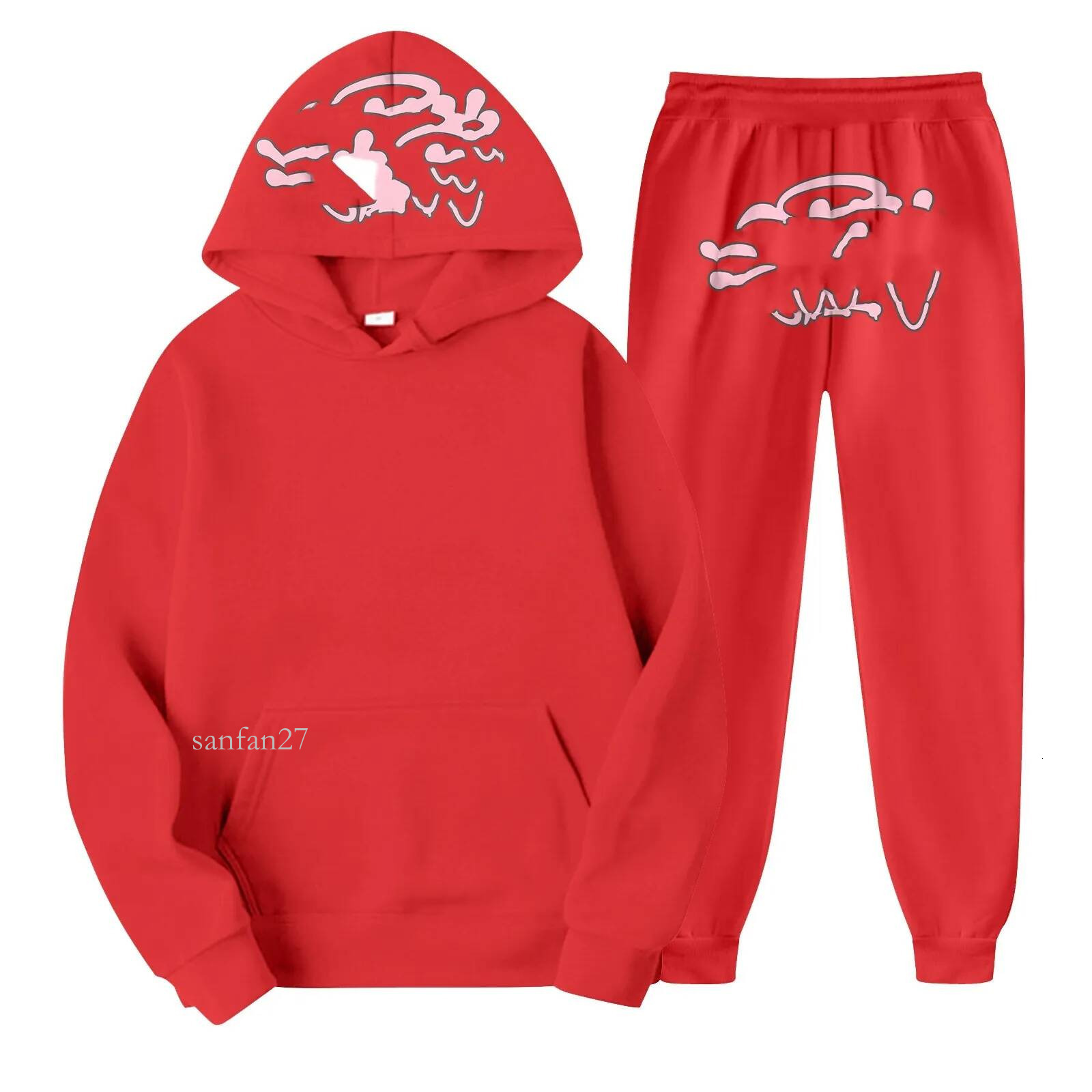 Synatracksuit Set Designer Walk Solid Color Straight Synawold Hoodie Tracksuit Graffiti Letter Print Hip Hop Fashion Trend Brand Leg Sweatpants Clot