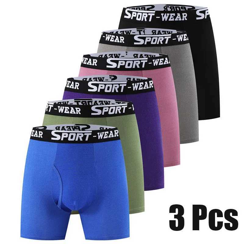 3 Pcs/Lot Fashion Solid Color Men's Underwear Vibrant Waistband Comfortable Flat Front Quick-Drying Sports Breathable Shorts Q260921