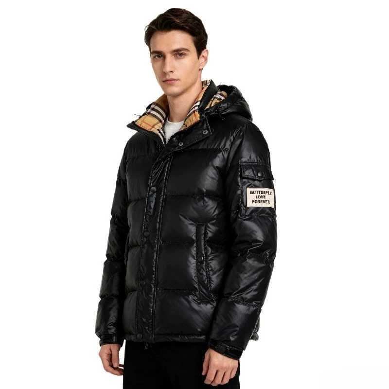 Trendy Men's Casual Hooded down Jacket 2025 Winter Fashion White Duck Feather Warm Top European Style Regular Fit Q260921