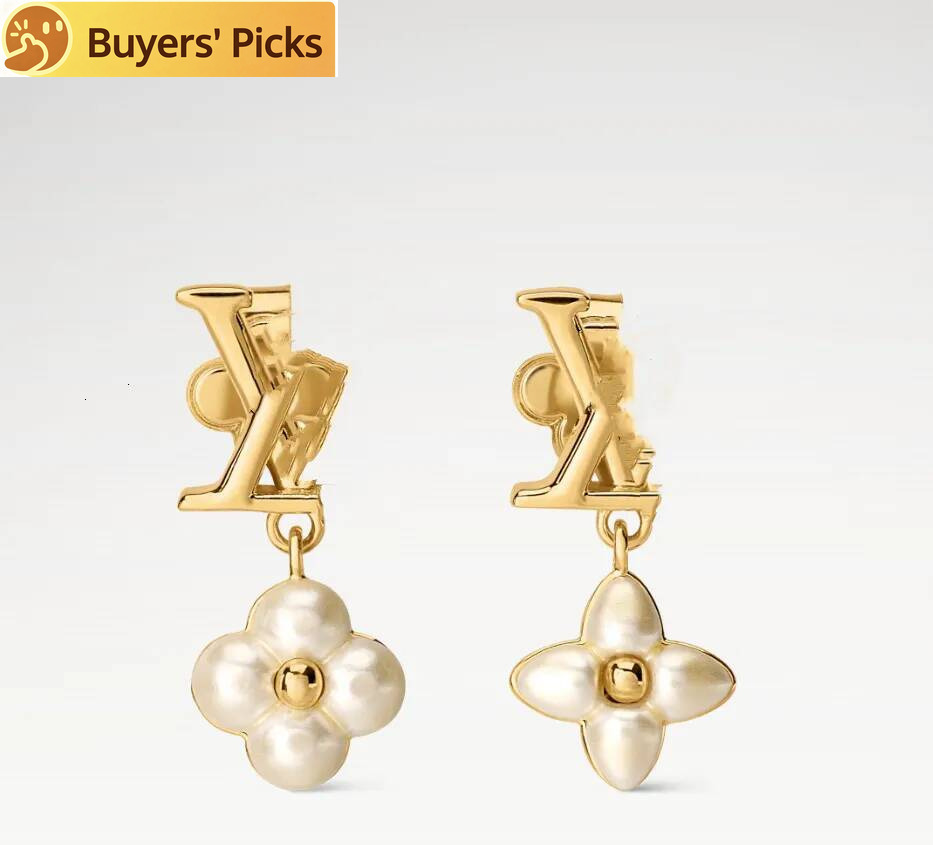 2026 With BOX FLORAGRAM New Designer Stud White Pearl Fashion Jewelry 18K Gold Plated Luxury Studs Hoop Earrings Never Fade