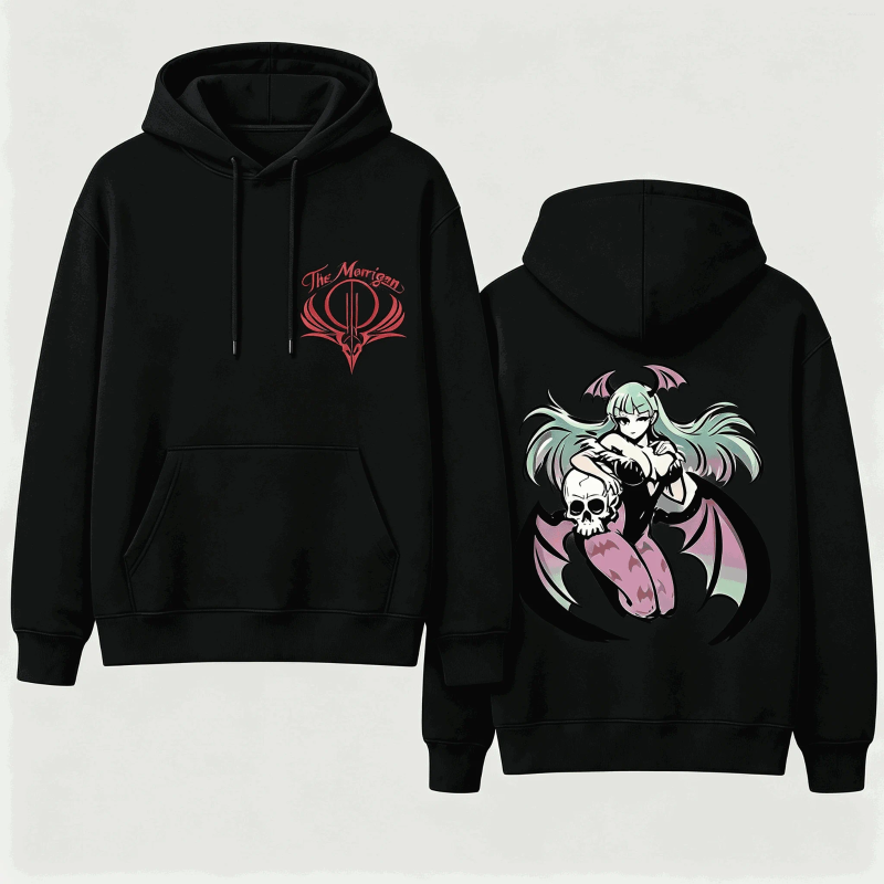 Morrigan Printed Oversized Unisex Vintage Loose Hoodies For Men Women Fleece Warm Casual Retro Fashion Breathable High Quality