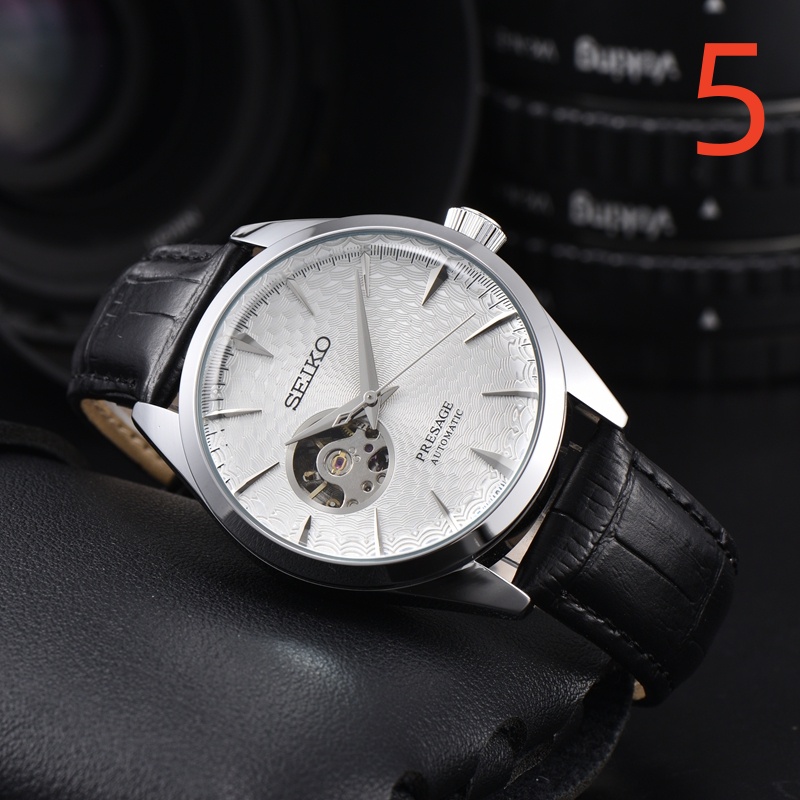 Hot selling Sei Wristwatch for 2026 New Mens Watches Three needles Automatic mechanical Watch High quality Top Luxury Brand Leather Strap Fashion de