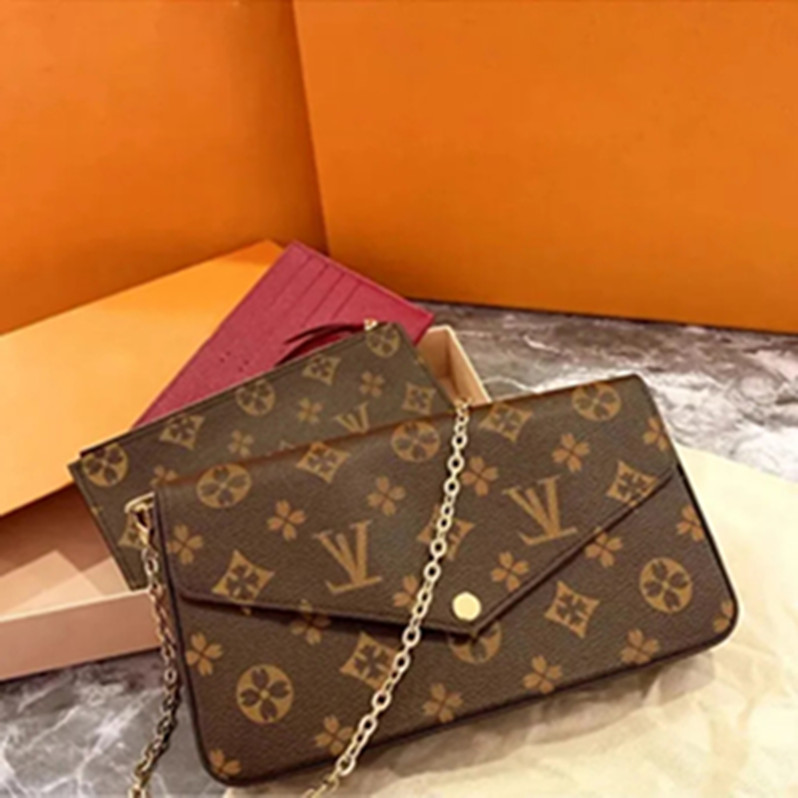 Designer di lusso 3 Multi FELICIE POCHETTE Borse a catena Borsa a tracolla Moda Donna Borse a tracolla Lady Totes Portafoglio Borsa da sera Zaino fe