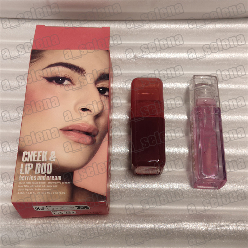 2 en 1 maquillage pour les lèvres rouge à lèvres liquide ensemble de fard à joues doux hydratant brillant à lèvres joue lèvres Duo Kit de maquill