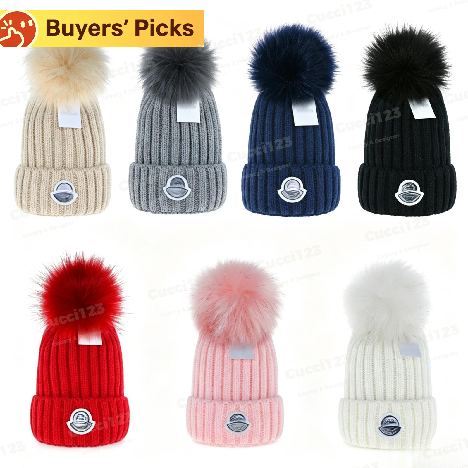 Autumn winter women's embroidered letter knitted hat, warm and ear protecting, round top beanie